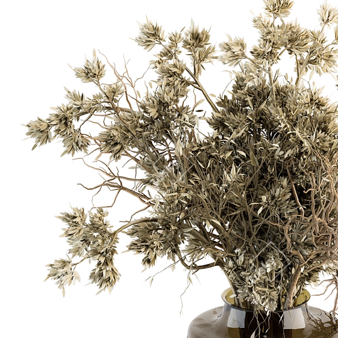 Rustic Charm: Dried Branch Vase 3D model image 3