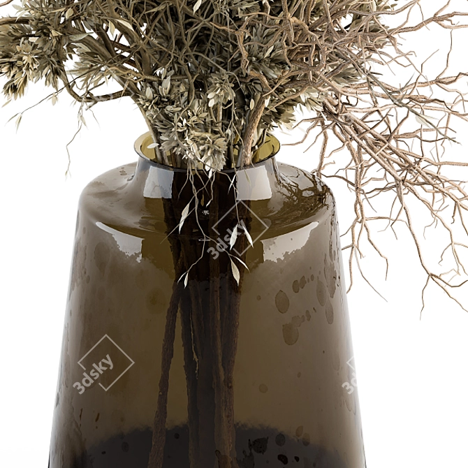 Rustic Charm: Dried Branch Vase 3D model image 4