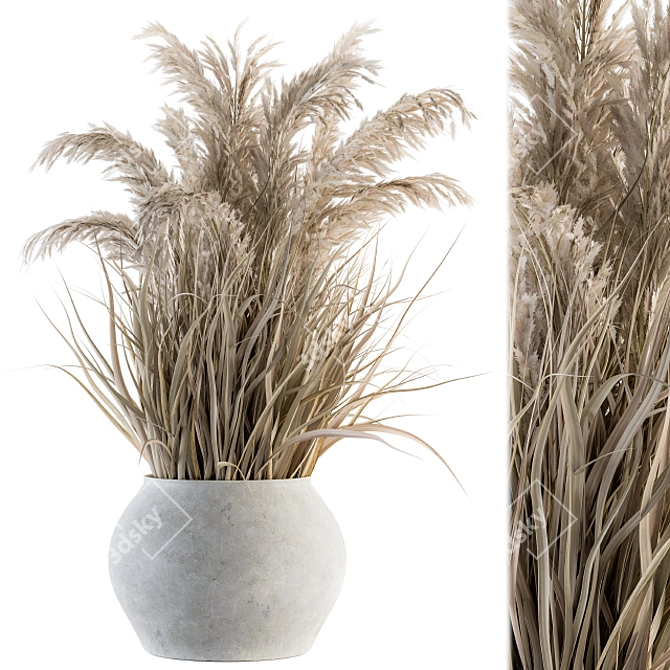 Botanical Bliss: Indoor Dried Plant Set 3D model image 1