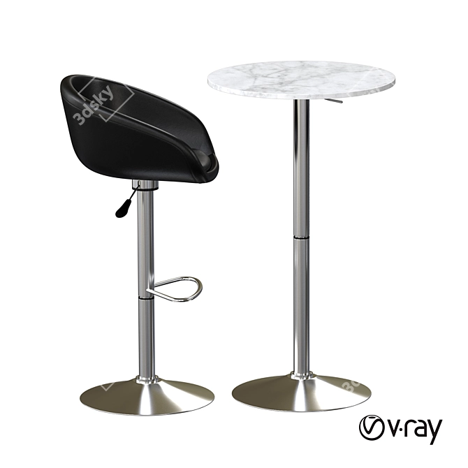 Table Chair - Modern Minimalist High Stool  Sleek, Versatile & Stylish 3D model image 7