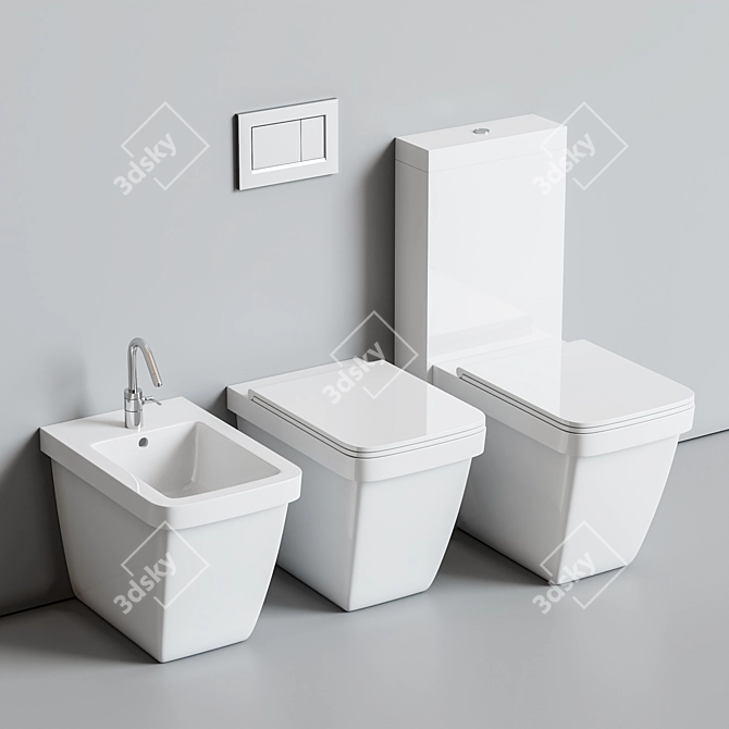 Erika Pro Q Ceramic Toilet 3D model image 1