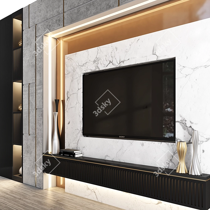 Versatile TV Wall Decor 3D model image 3