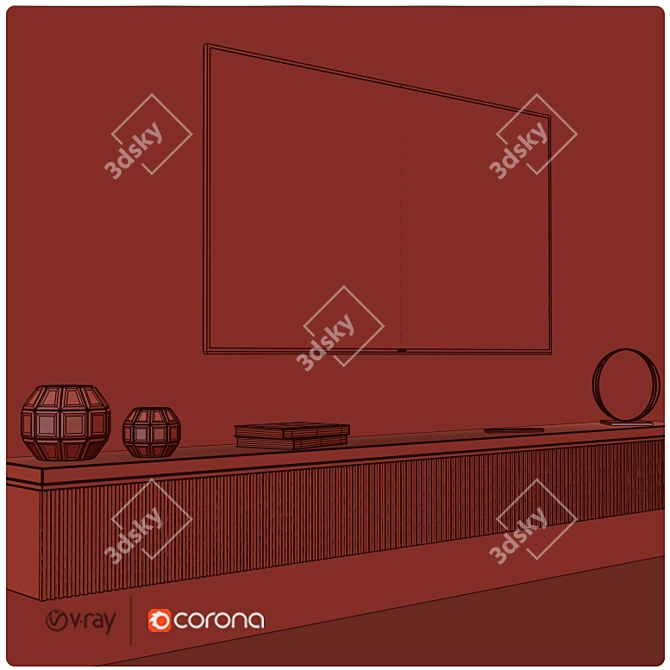 Sleek TV Wall Set - Modern Design 3D model image 3