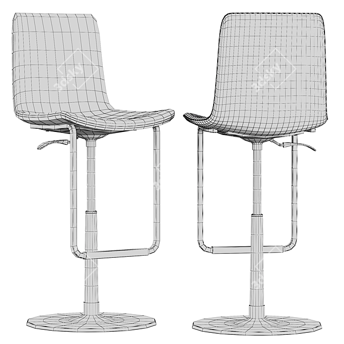 Dual Design Bar Chair 3D model image 5