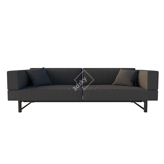 Modern 3-Seater Sofa - Stylish and Spacious 3D model image 2