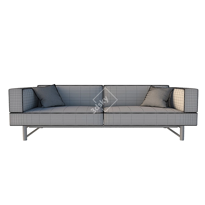 Modern 3-Seater Sofa - Stylish and Spacious 3D model image 3