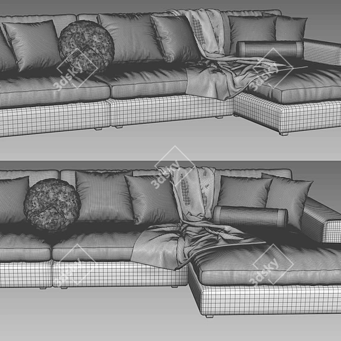 Modern Beta Chaise Longue: Stylish Comfort 3D model image 4