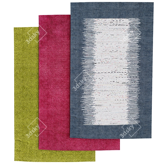 Designer Rugs in 3 Designs 3D model image 1