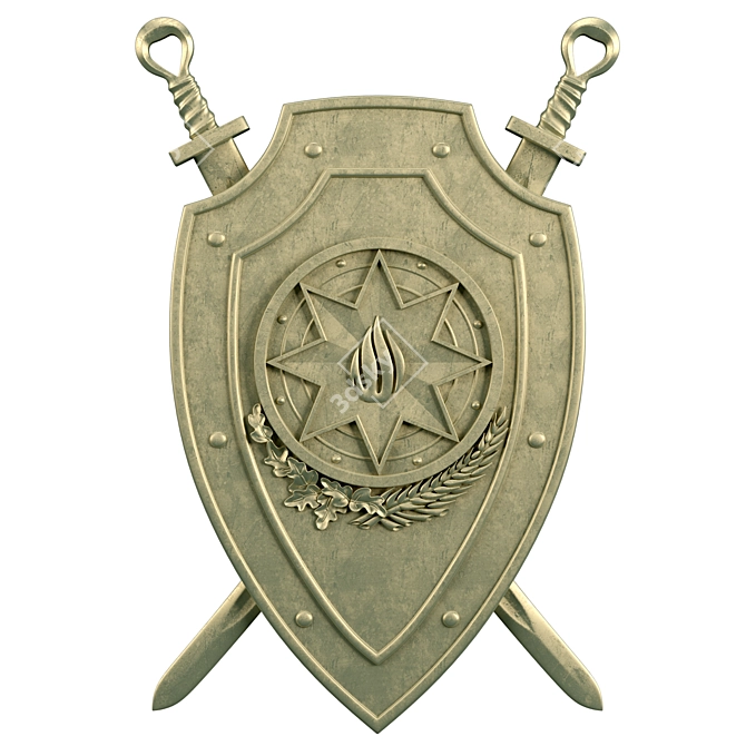 Azeri Ministry Emblem: 3 Materials 3D model image 2