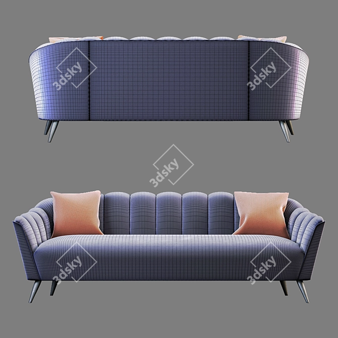 Velvet Comfort Sofa by Dantone 3D model image 4