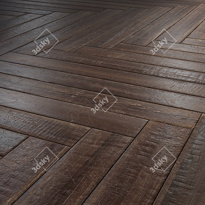 Rustic Parquet PBR Textures 3D model image 1