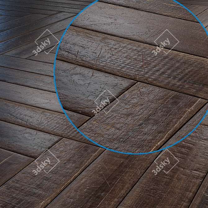 Rustic Parquet PBR Textures 3D model image 2