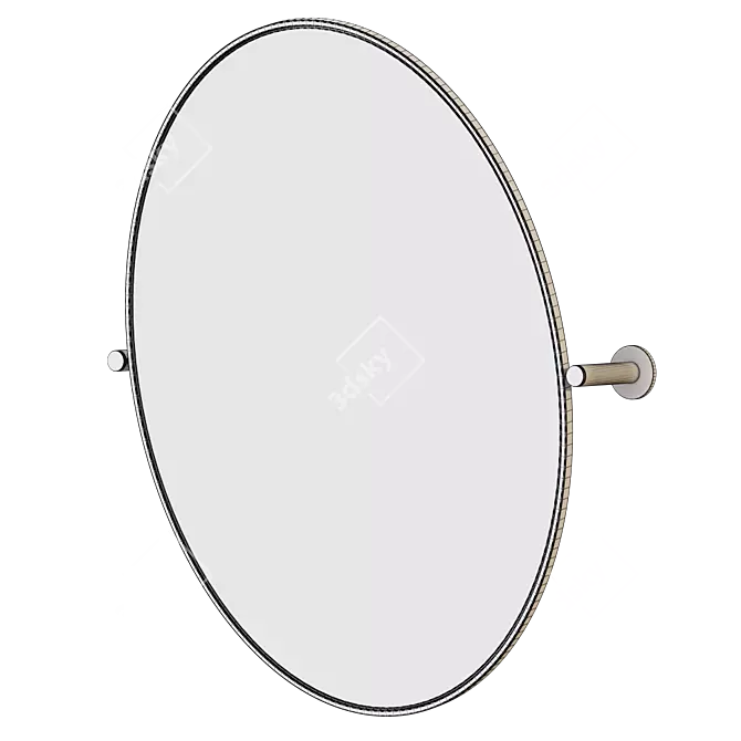 Elegant Pivot Oval Wall Mirror 3D model image 4