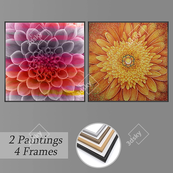 Elegant Wall Art Set 3D model image 1