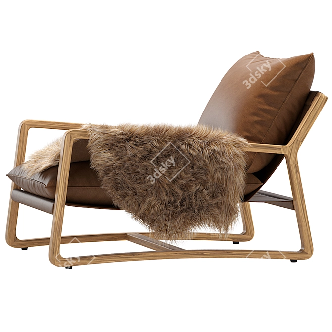 Coco Republic Leather Bungalow Chair 3D model image 3