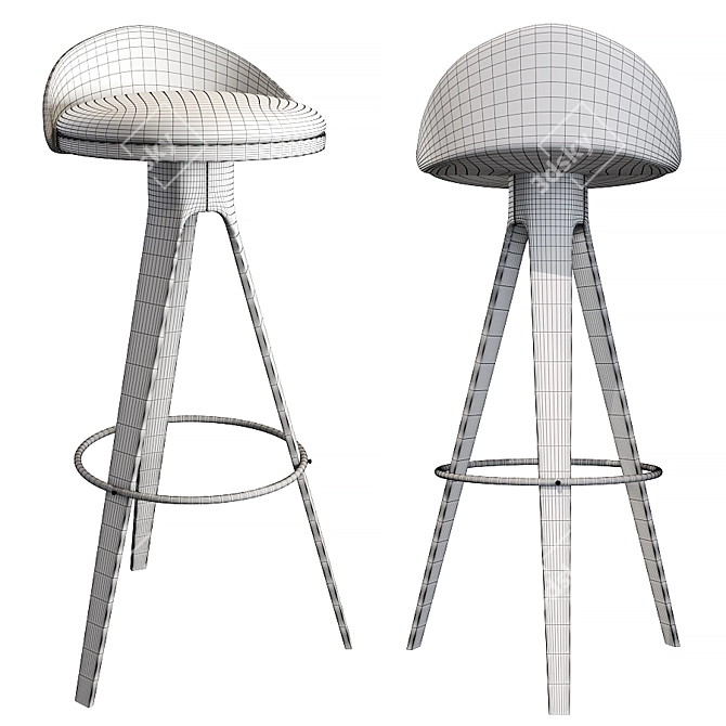 Title: Falco Bar Stool: Sleek and Stylish 3D model image 3