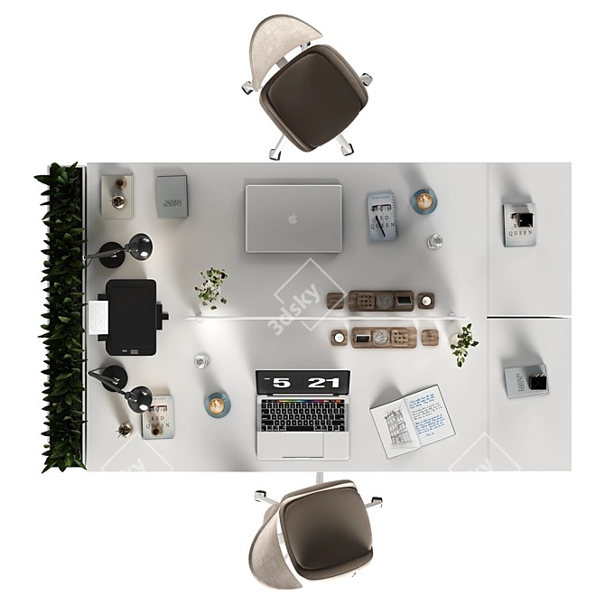 Elegant Ikea Office Furniture 3D model image 3