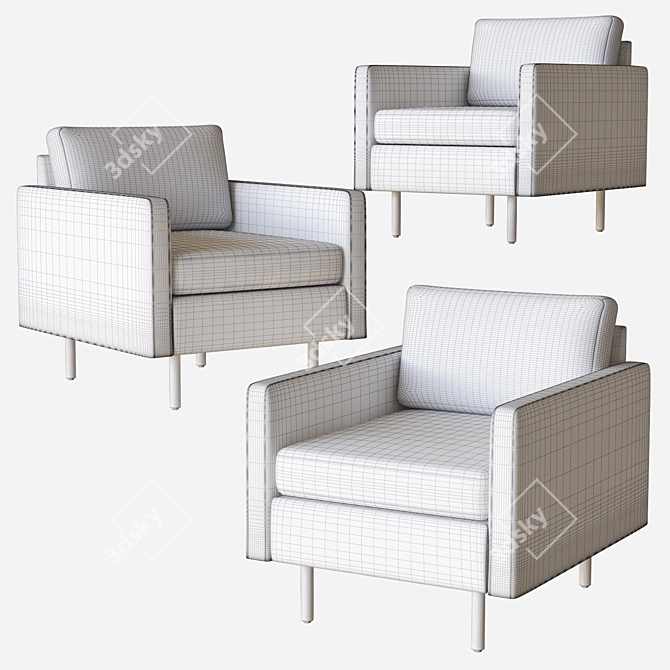 Modern Granton Armchair: Sleek Design 3D model image 4