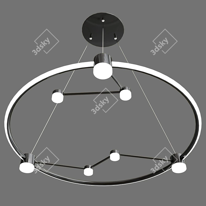 Modern Metal and Acrylic LED Pendant - Dover 3D model image 1