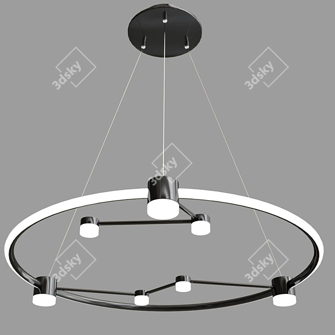 Modern Metal and Acrylic LED Pendant - Dover 3D model image 2