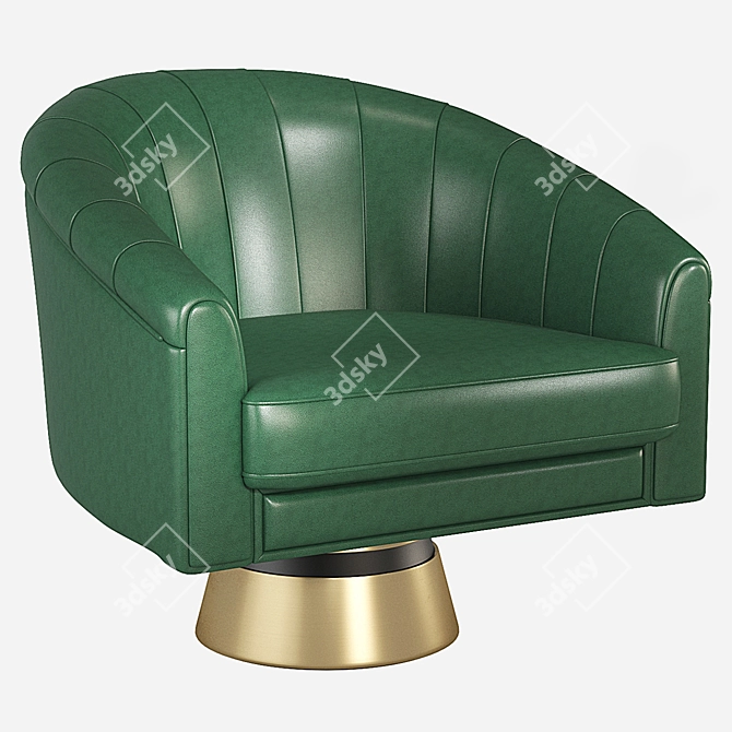 Elegant Bogarde Armchair: Velvet & Leather 3D model image 6