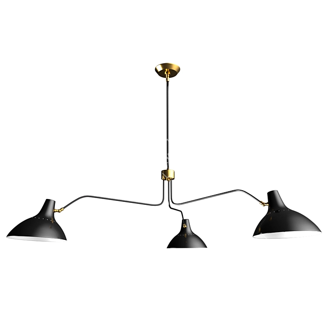 Elegant Black Chandelier by Visual Comfort & Co 3D model image 2