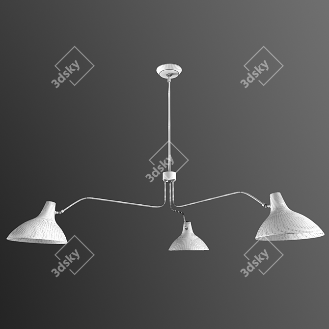 Elegant Black Chandelier by Visual Comfort & Co 3D model image 3