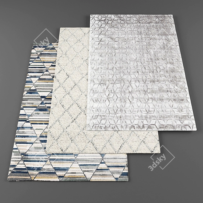 Random Set of 4 Rugs 3D model image 1