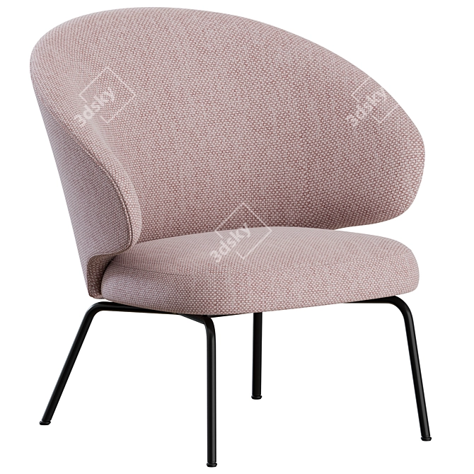 Modern Metal Armchair: LET by Fritz Hansen 3D model image 1