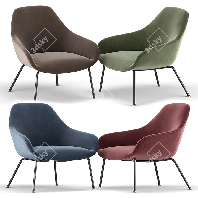 Savary Plaid Chair: Elegant and Timeless 3D model image 2
