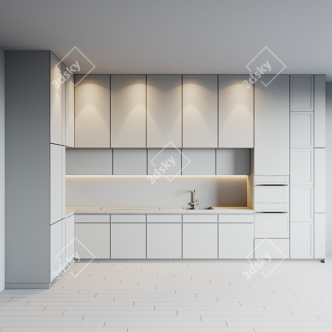 Title: Modern Kitchen Set with Appliances 3D model image 5