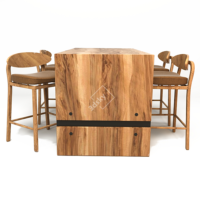 Elegant Clover Dining Set 3D model image 3