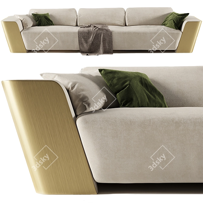 Modern Metropol Sofa 360cm - Elegant 3D Model 3D model image 1