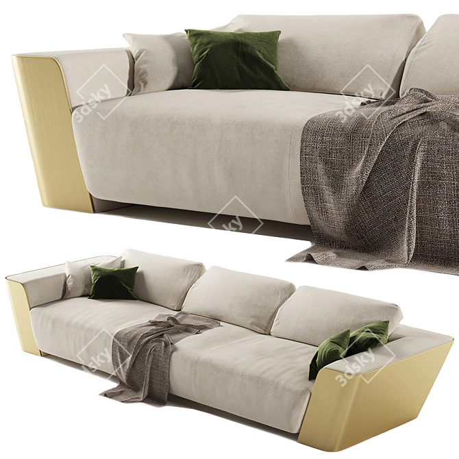 Modern Metropol Sofa 360cm - Elegant 3D Model 3D model image 2