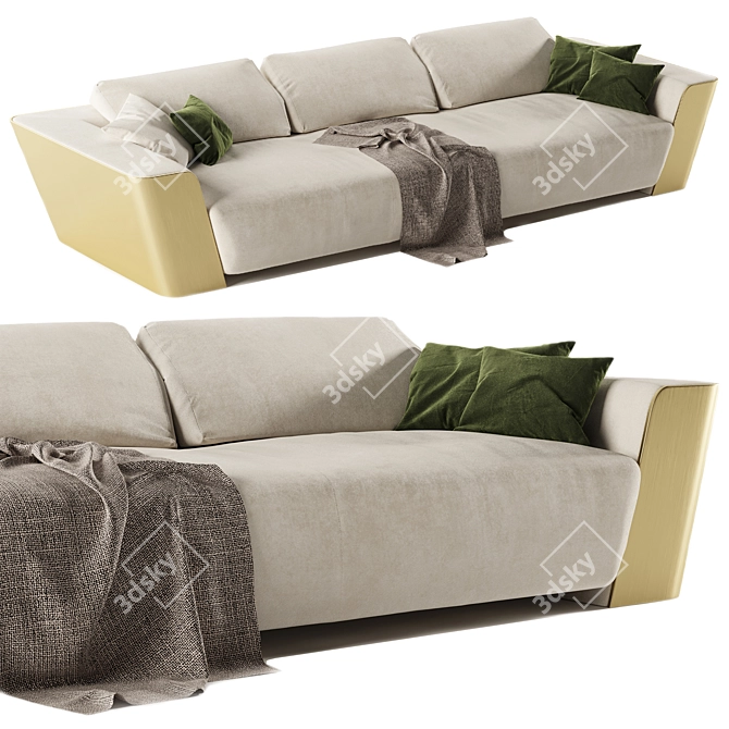 Modern Metropol Sofa 360cm - Elegant 3D Model 3D model image 3