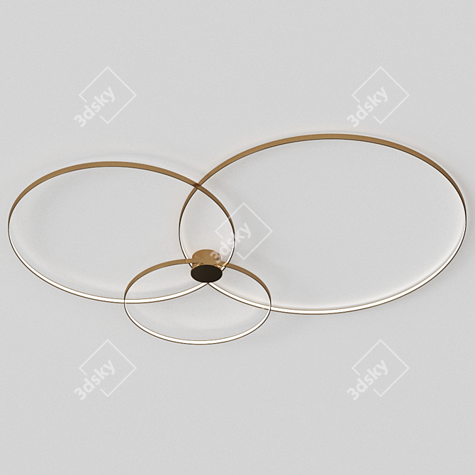 Rings LED Ceiling Lamp: Modern and Stylish 3D model image 2