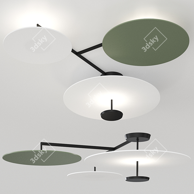 Flat 5922 LED Ceiling Lamp 3D model image 1