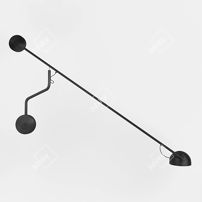 Modern Matte Black Flick Pendant 3D model image 1