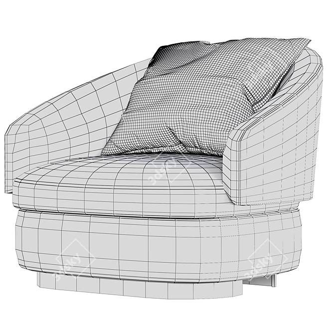 Elegant Minotti Lawson Armchair 3D model image 5