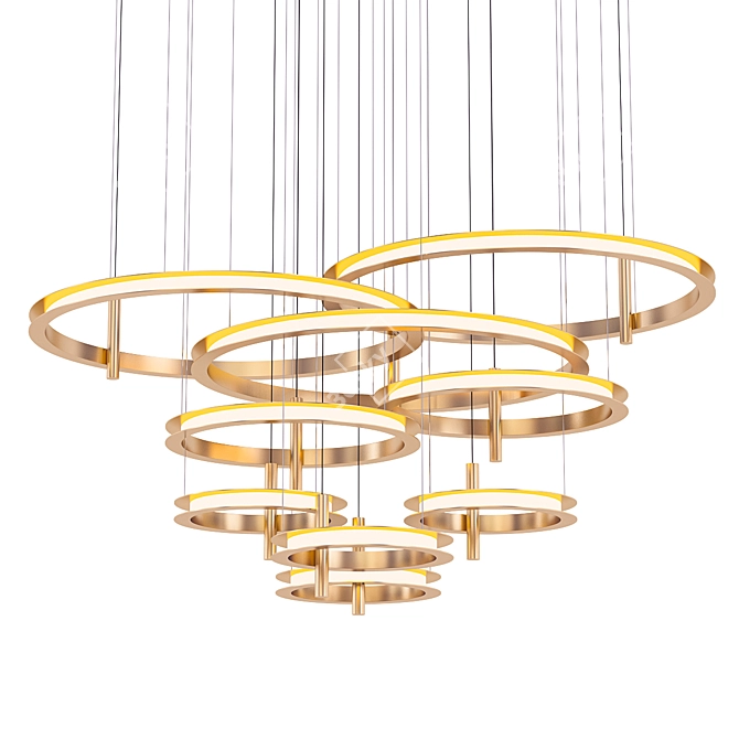 Stunning LABILIS Chandelier: 10 Rings of Italian Design 3D model image 1