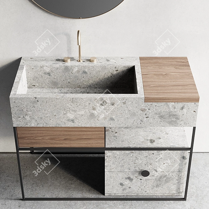 Italgraniti ACQUA C Set 3: Stylish Floor-standing Vanity 3D model image 3