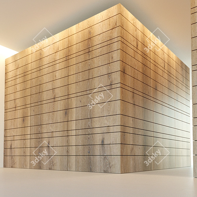 Title: Corner Wood Wall Panel 3D model image 2
