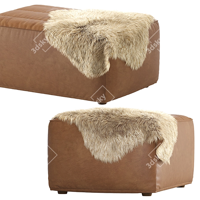 Shabby Chic Footstool: Coco Republic Timothy Oulton 3D model image 4