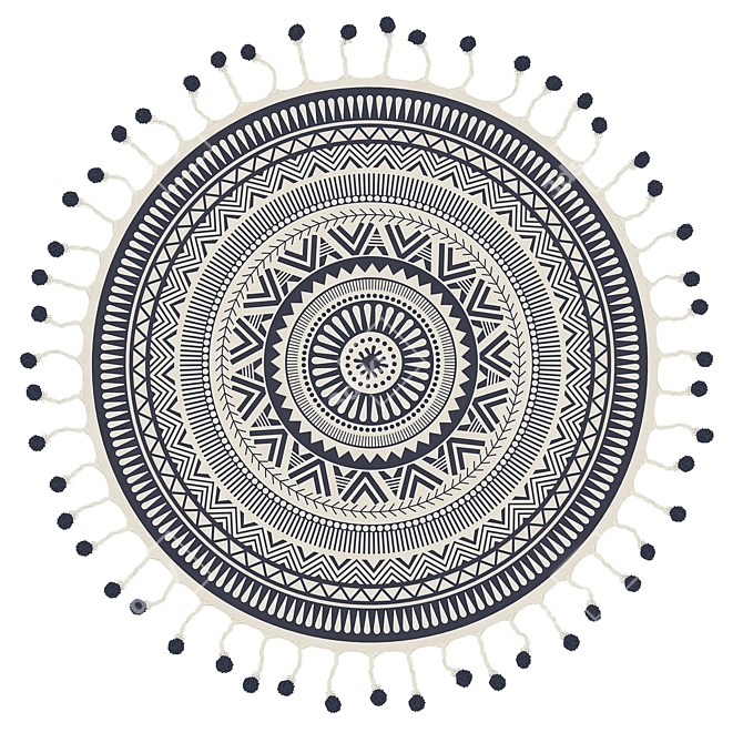 Contemporary Round Area Rug 3D model image 2