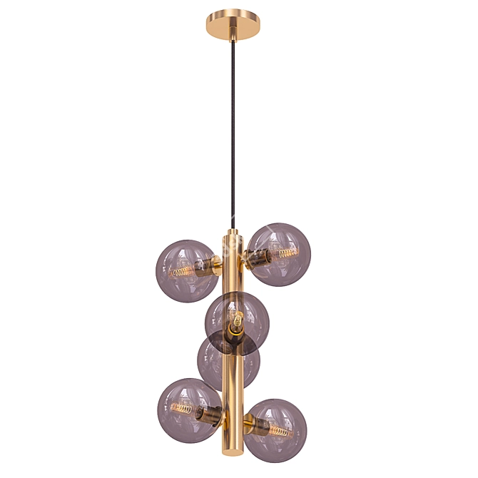 Elegant 6-Lamp Tycho Pendant 3D model image 1