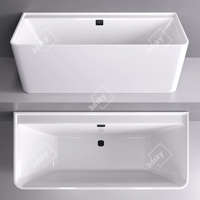 Elegant Wall-Mounted Bathtub 3D model image 1