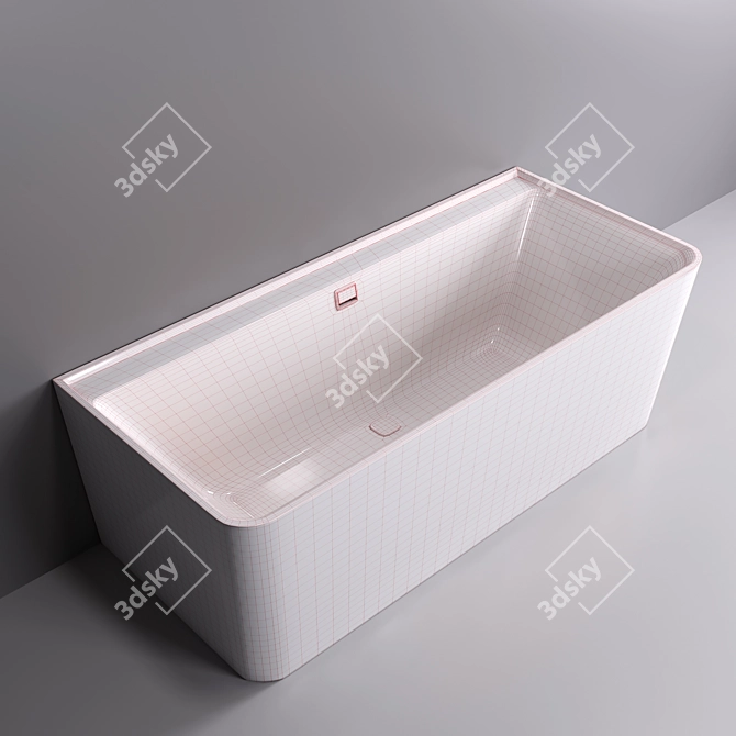 Elegant Wall-Mounted Bathtub 3D model image 3