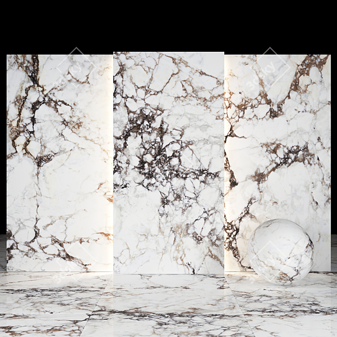 Breccia Marble Texture 02: High Gloss Slabs & Tiles 3D model image 1