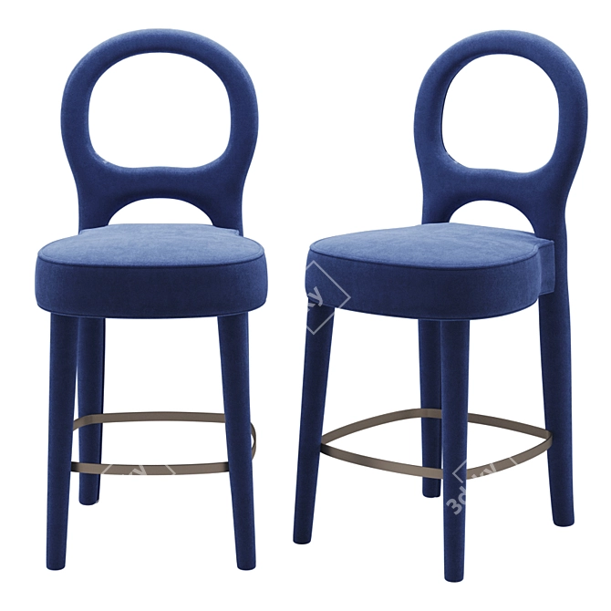 Elegant Bilou Barstool: Classic Comfort 3D model image 1