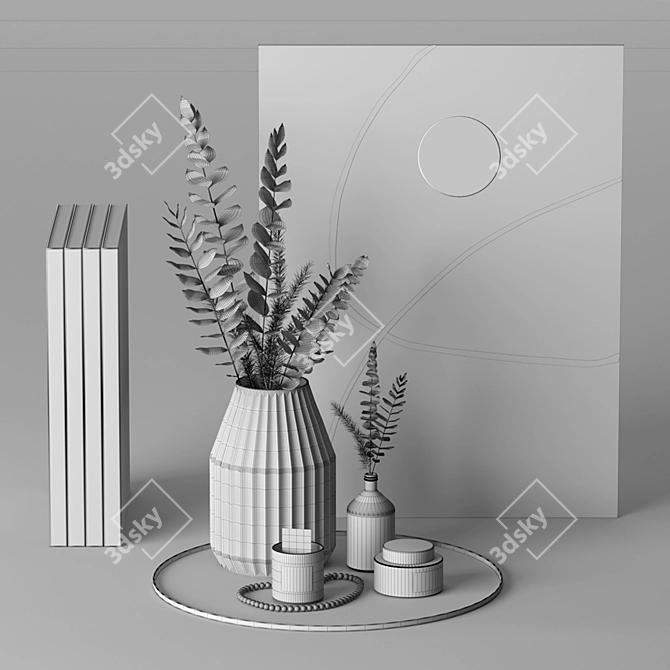 Elegant Home Decor Set 3D model image 2